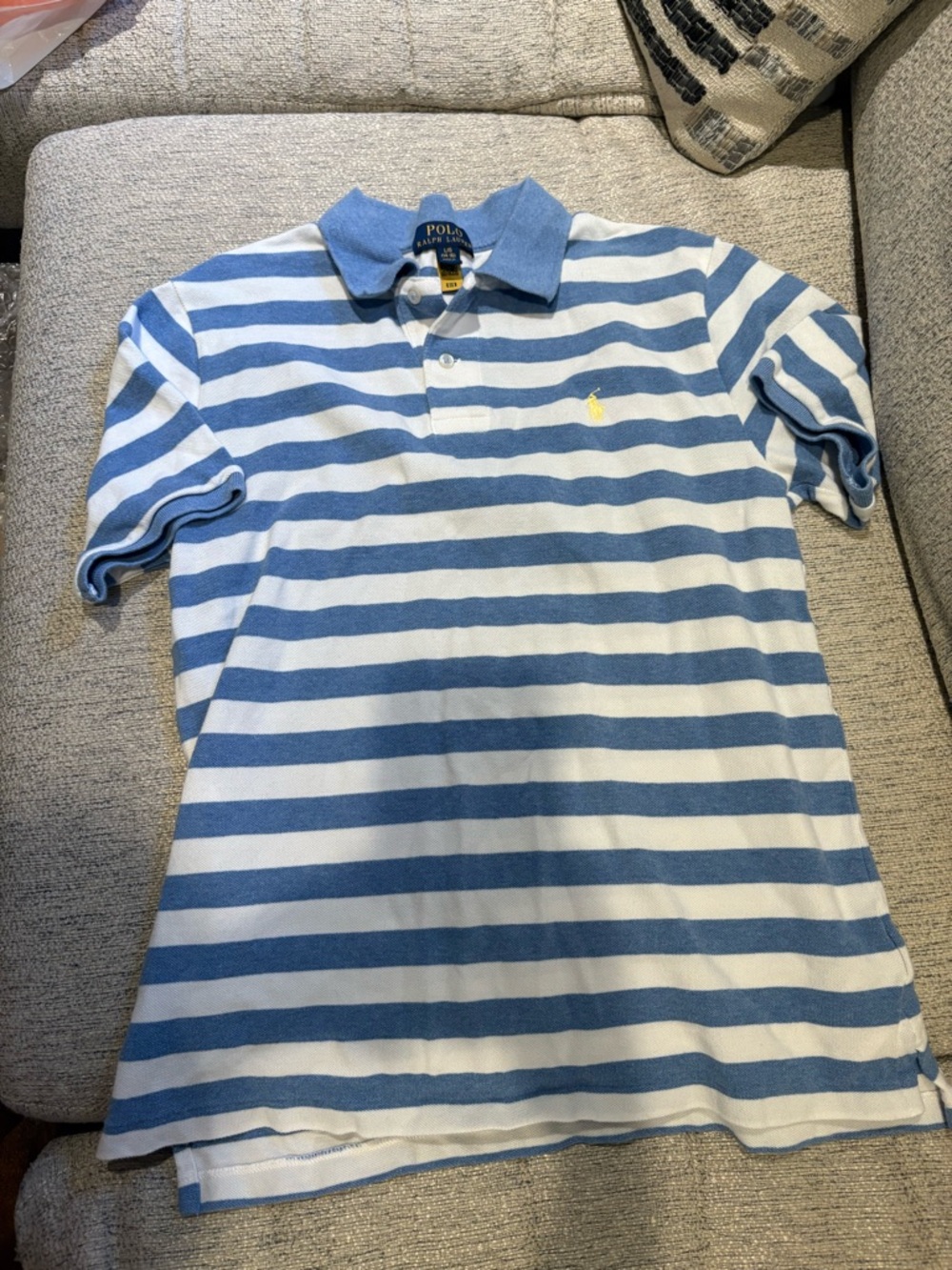 Polo by Ralph Lauren Light Blue & White Striped Polo Shirt
